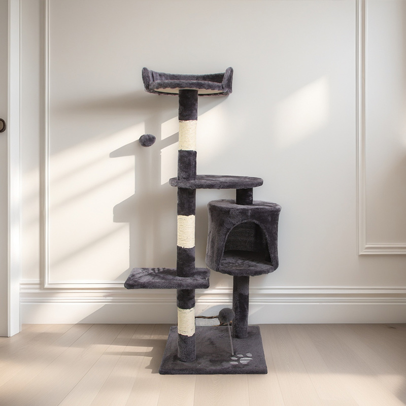  Multi-Level Cat Tree Tower with Cozy Condo, Sisal Scratching Posts & Hanging Toys
